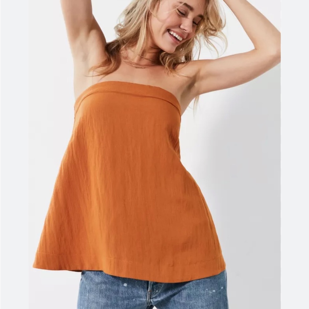 Urban Outfitters Ecote Linen A-Line Strapless Top